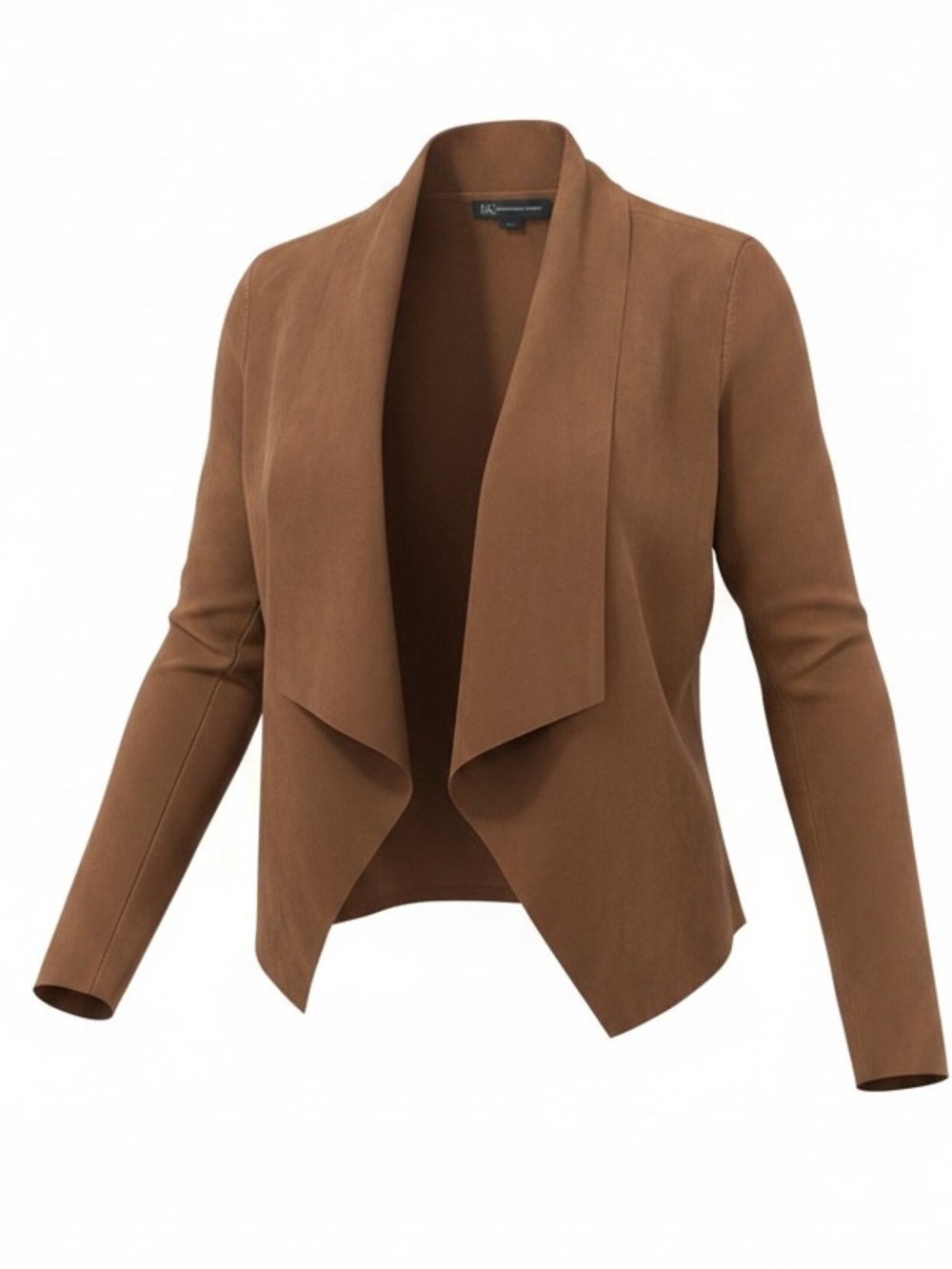 INC International Concepts Faux Moleskin Cardigan Cowgirl Brown Suede PM - Picture 2 of 6